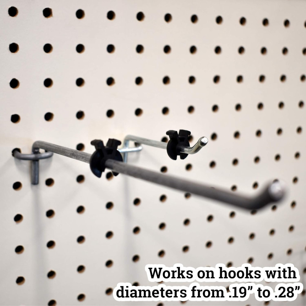 Black Peg Hook Stoppers, Squeeze & Pinch Inventory Control Clips to Help Keep Me