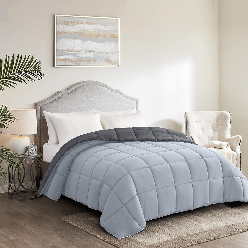 Twin Comforter Duvet Insert- Grey Down Alternative Bed