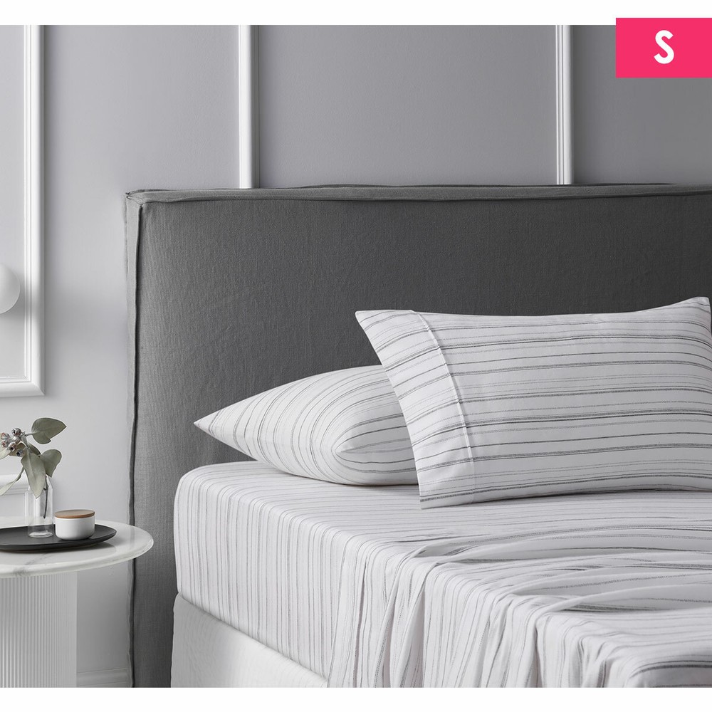 Cotton Flannelette Sheet Set Weathered Stripe by Accessorize
