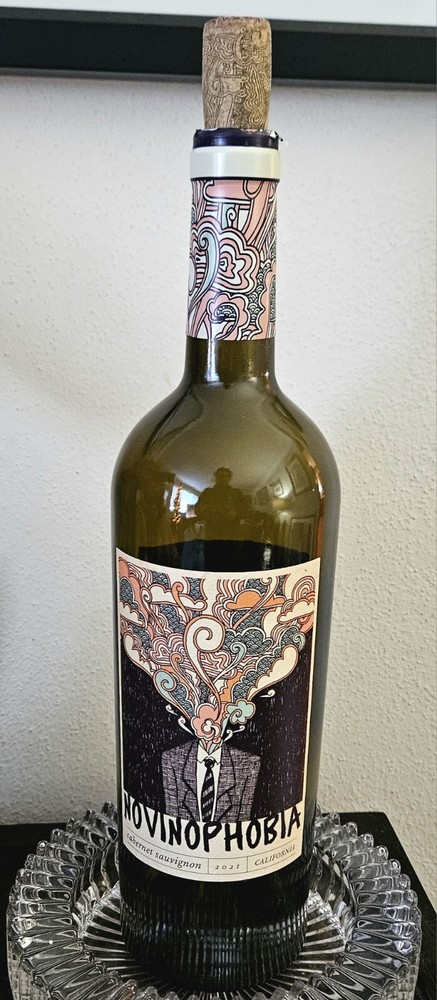 Novinaphobia Cabernet Sauvignon EMPTY Wine Bottle W/ Cork