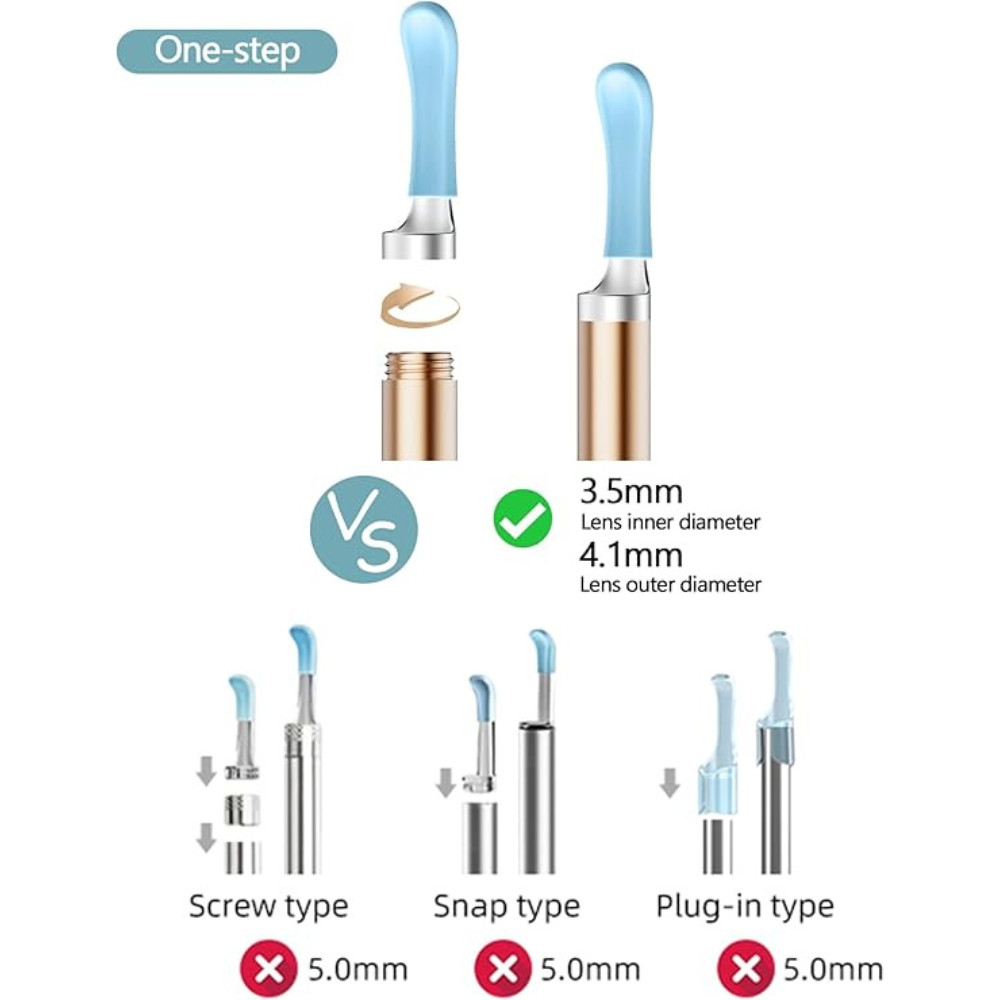 Bebird Ear Cleaner Replacement Tips, 8 Pieces Waterproof Silicone Spoon.
