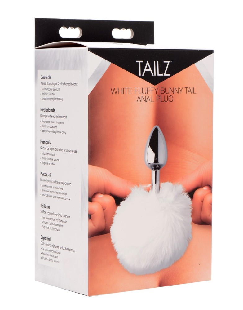 Tailz Onyx Bunny Tail Butt Plug White - Anal Probe