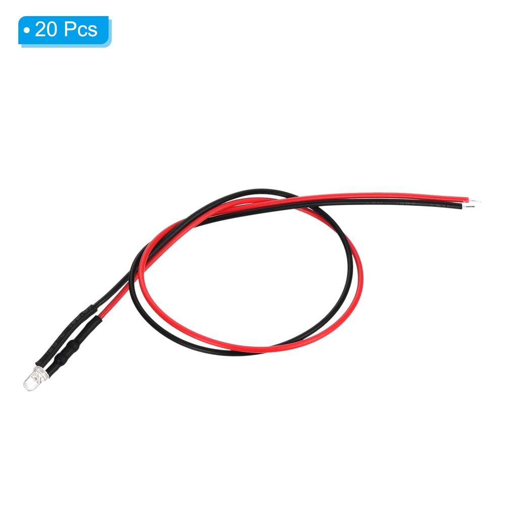 3mm LED Diode Light, 40 Pcs 24V DC, Pure White Light