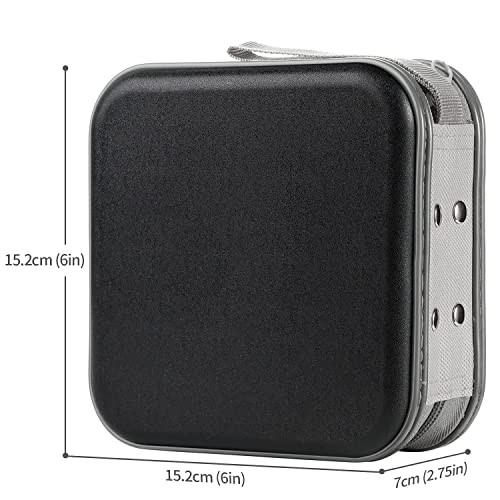 48 Capacity CD Case,Portable DVD Hard Plastic Case Holder CD Organizer black