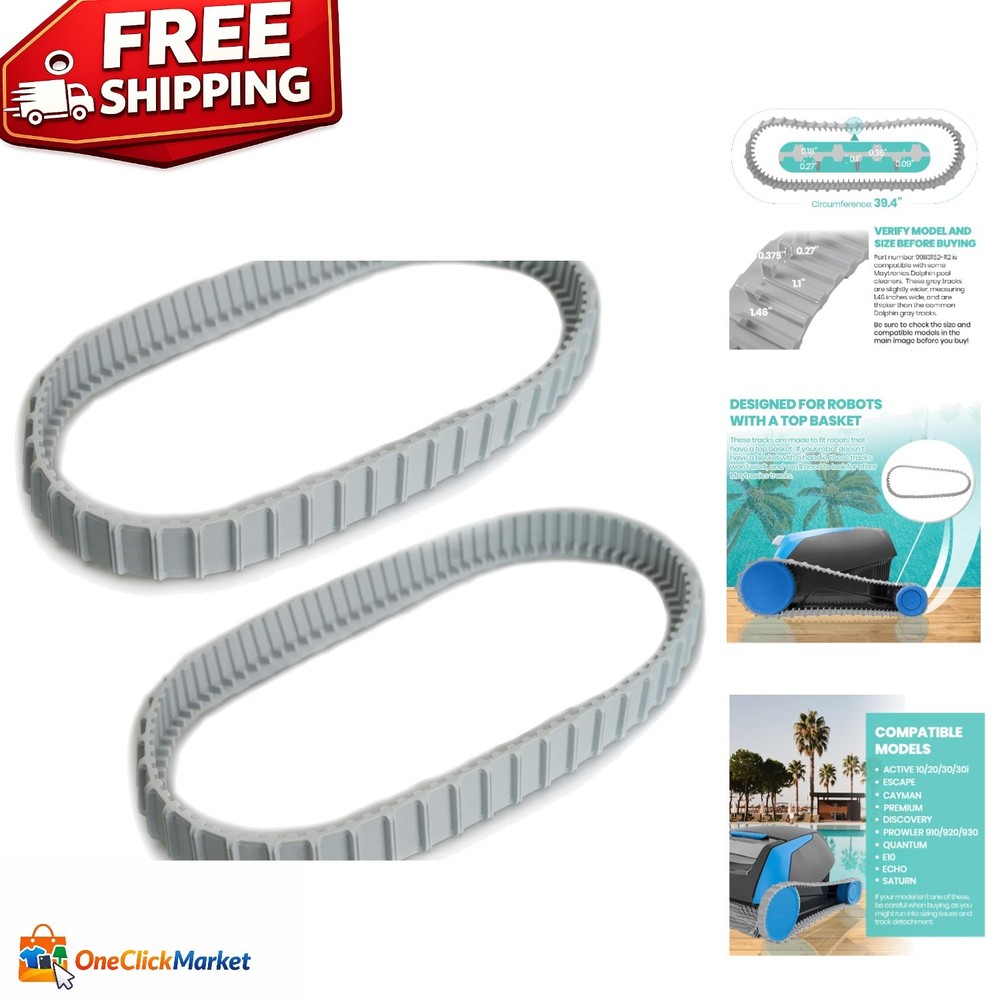 High-Quality 2 Pack Gray Tracks for Maytronics Dolphin Cleaners - Durable Design