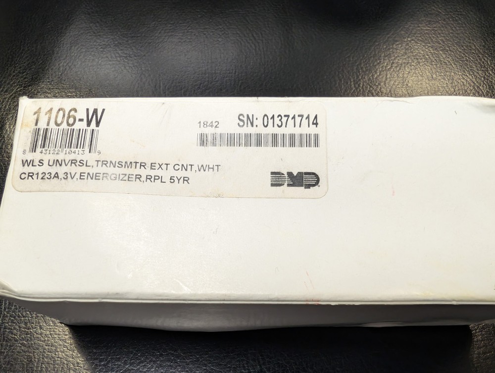 DMP 1106-W WIRELESS TRANSMITTER CONTACT WHITE MISSING BATTERY