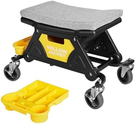 Mechanics Stool Wheels Tool Tray