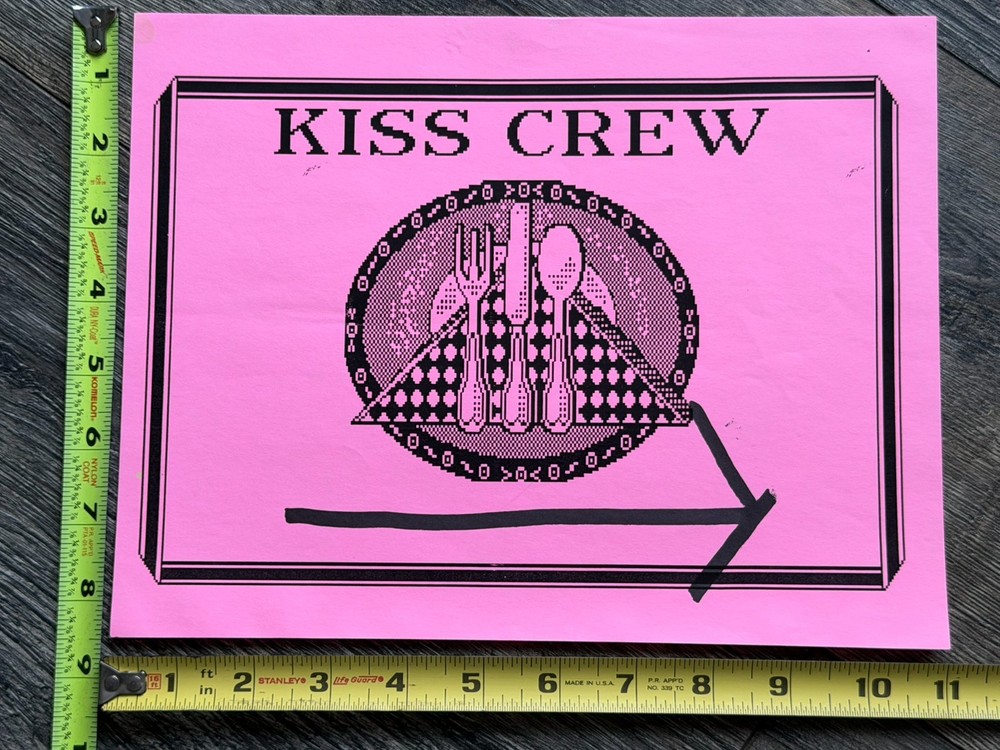 KISS Concert Backstage Sign Reunion Tour Crew Meals Vintage Kiss Memorabilia