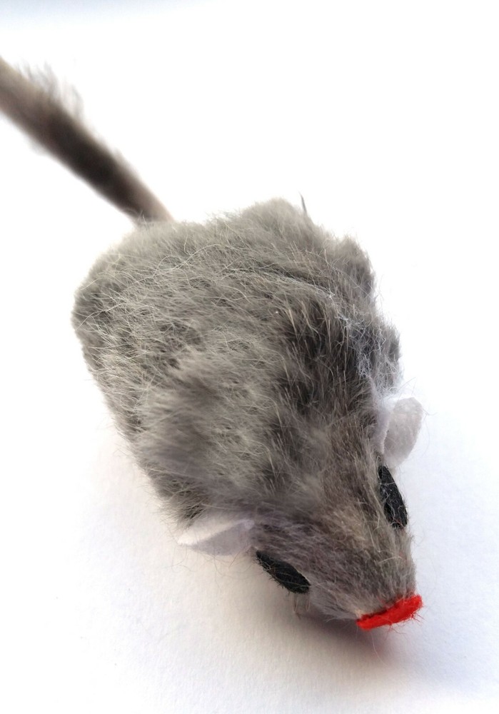 Real Rabbit Fur Mouse Cat Toy - 5 Pak - Solid Body