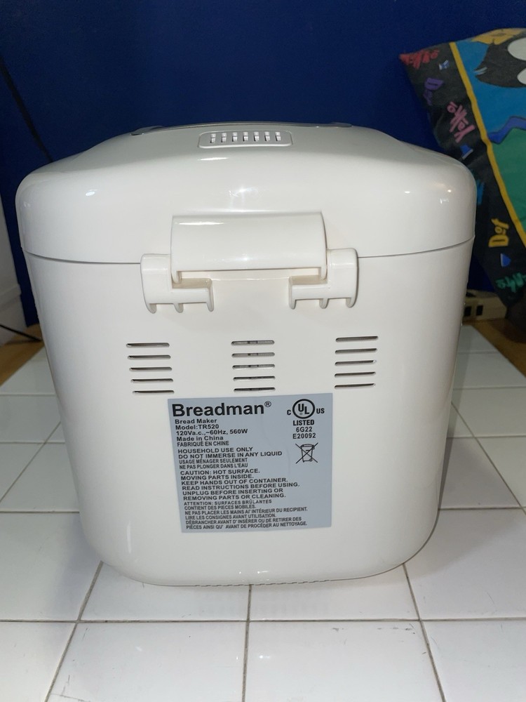 Open Box Breadman Bread Maker 3 Horizontal Loaf Sizes 8 Function TR520 2lb Model
