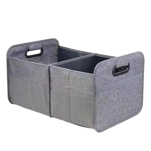 Car Trunk Organizer, Collapsible Multi-Compartment Auto Storage Box with 4 Grey
