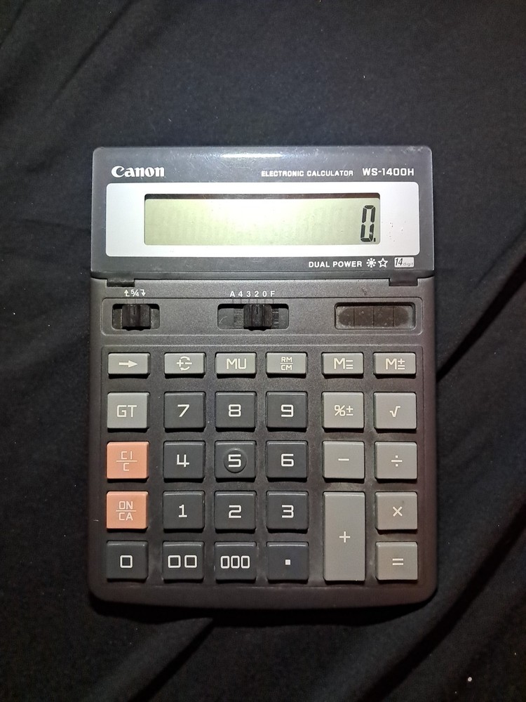 Canon Electronic Calculator WS-1400H Dual Power