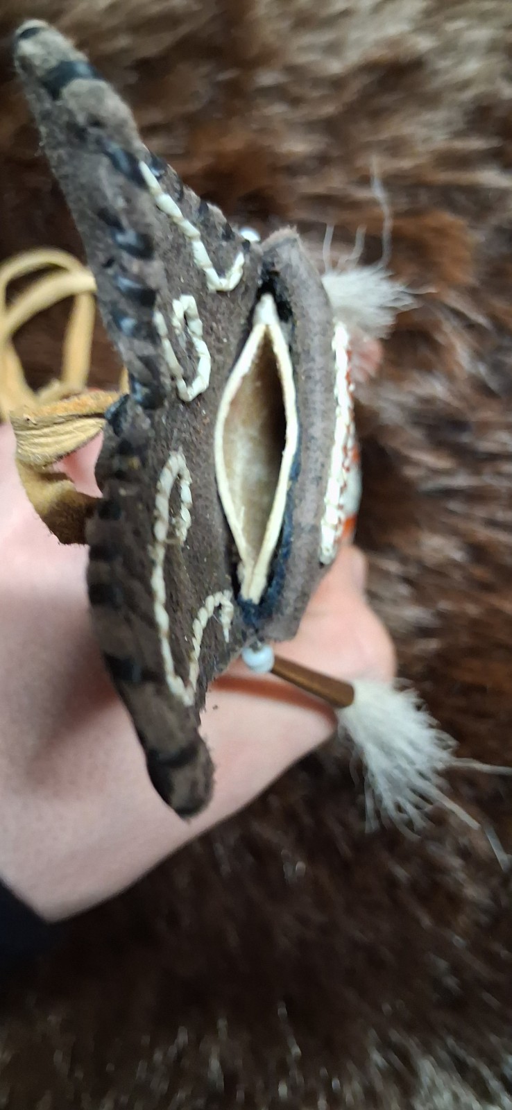 18th Century Iroquois Neck Knife Sheath Read Description