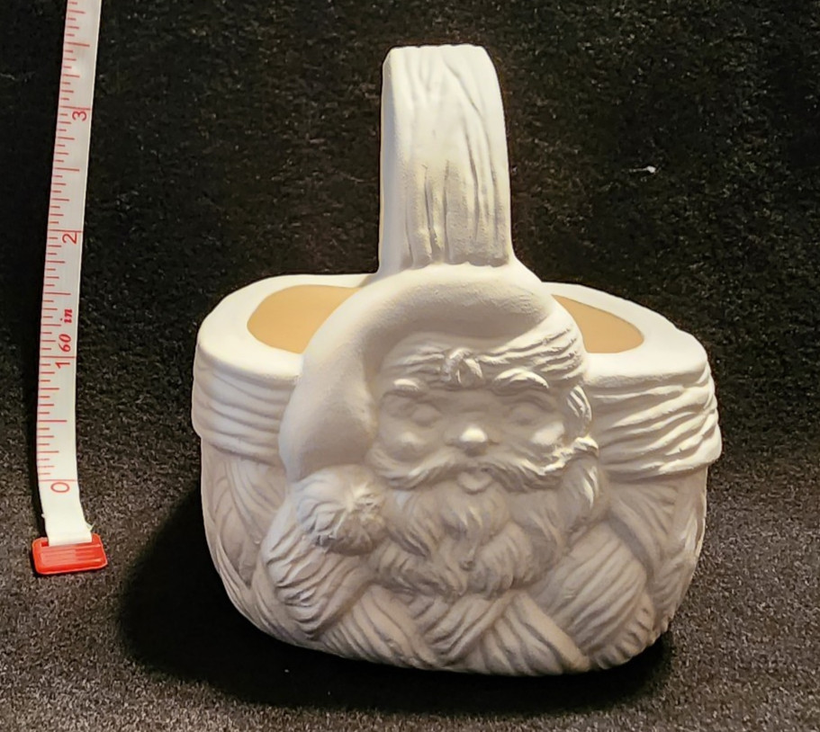 Ready to Paint Ceramic Bisque Santa Basket