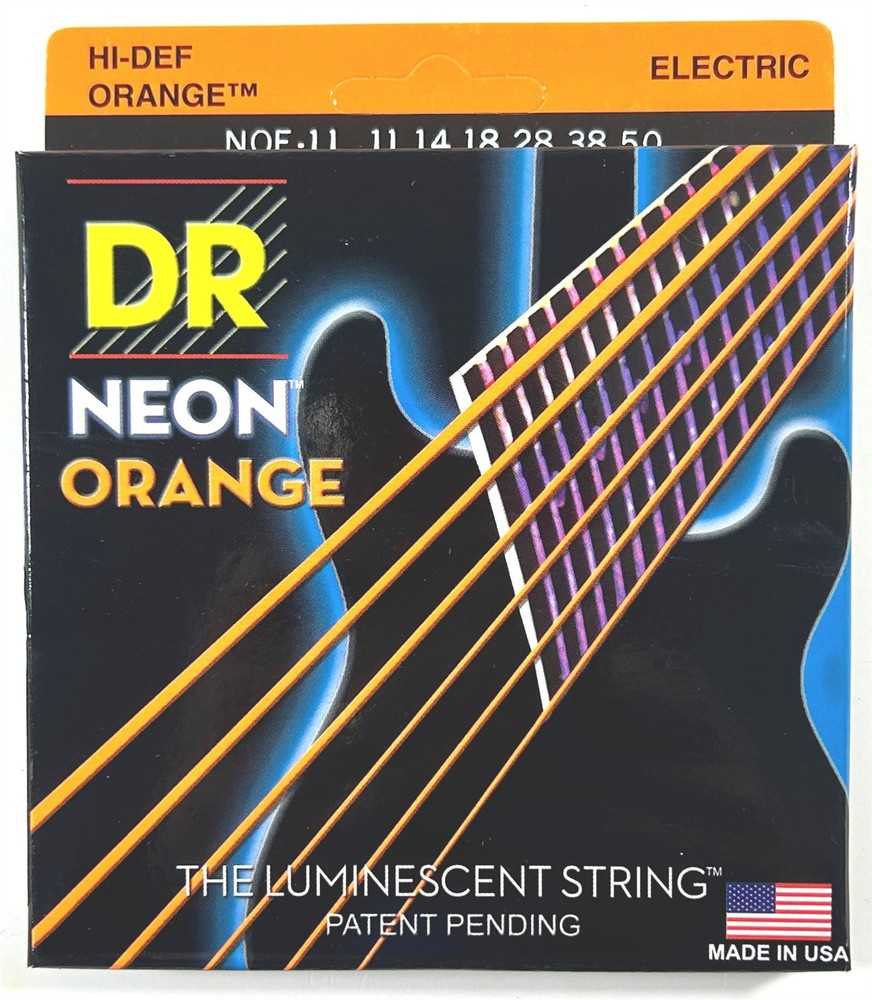 DR Strings Guitar Strings Electric Neon Orange 11-50 Heavy