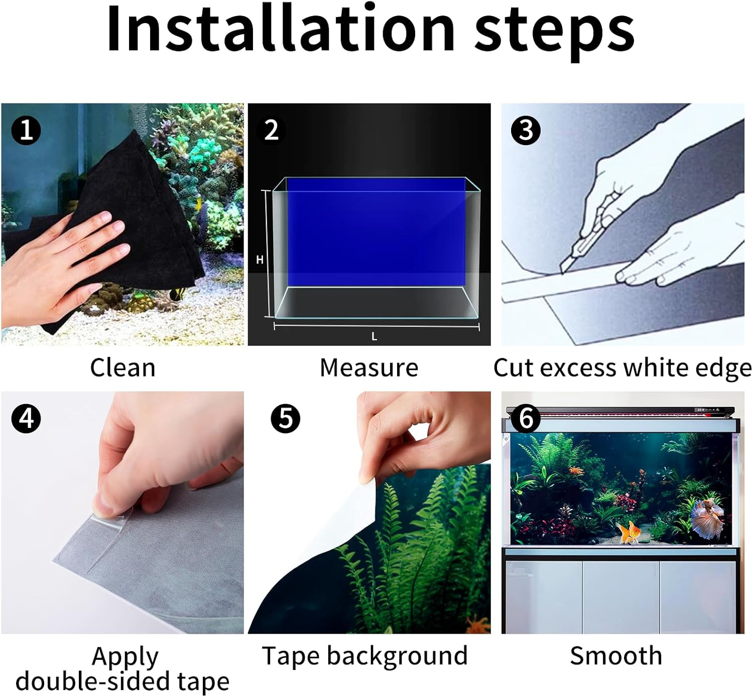 3 Pack Aquarium Background, 30x18 inches Polyester Aquarium Background, Cloth Fi