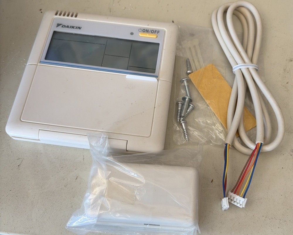 Daikin Remote Controller & Cable, BRC944B2 & BRCW901A08, W/Hardware, New