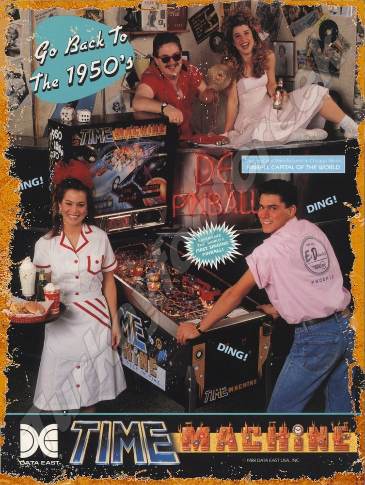 Data East Time Machine Pinball 9" x 12" Metal Sign