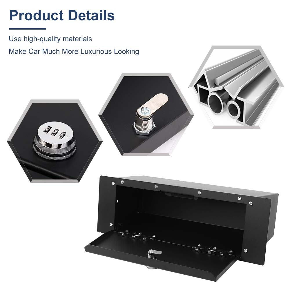 Under Seat Combination Lock Safe Box Case Security Organizer For Ford Bronco 4dr