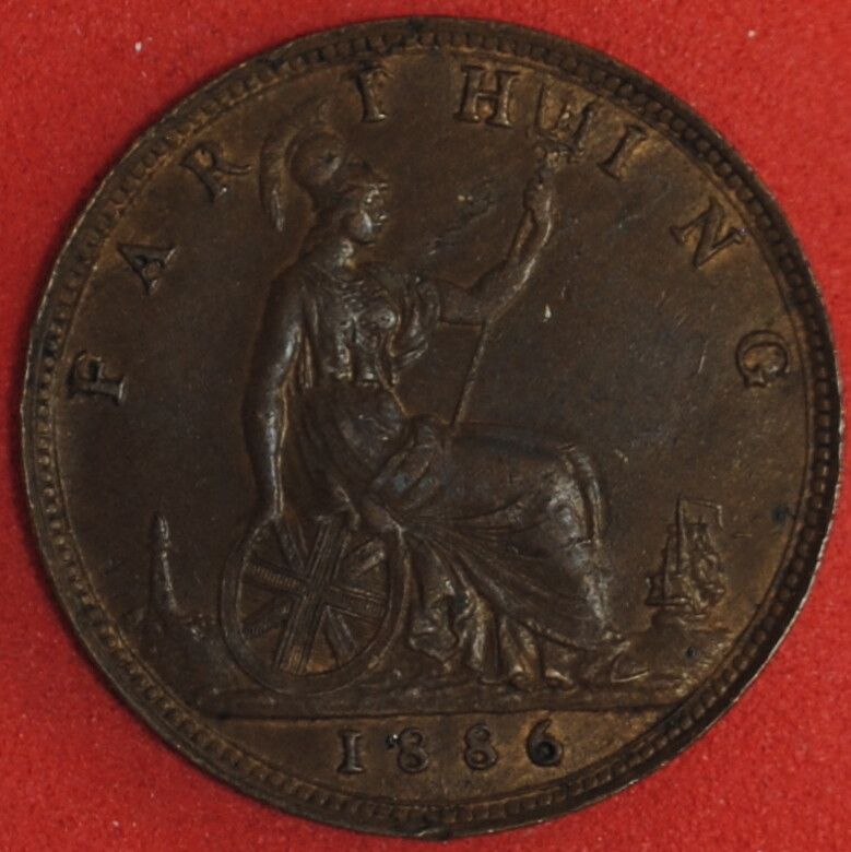 1886 Great Britain Farthing AU