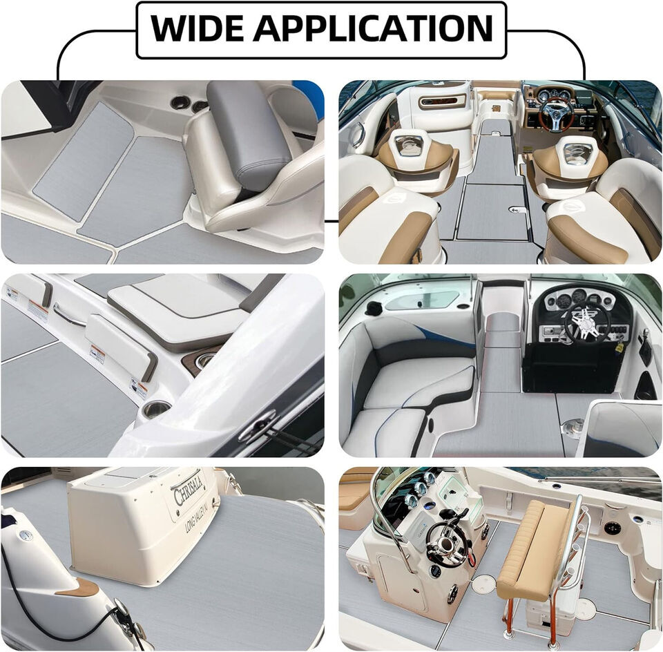 94.5" EVA Foam Boat Decking Sheet Mat Faux Teak Marine Yacht Flooring Plain Pad