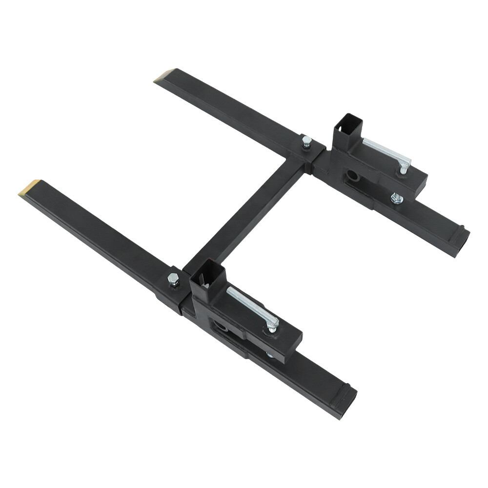 Tractor Bucket Forks 43" Clamp on Pallet Forks w/ Adjustable Stabilizer Bar