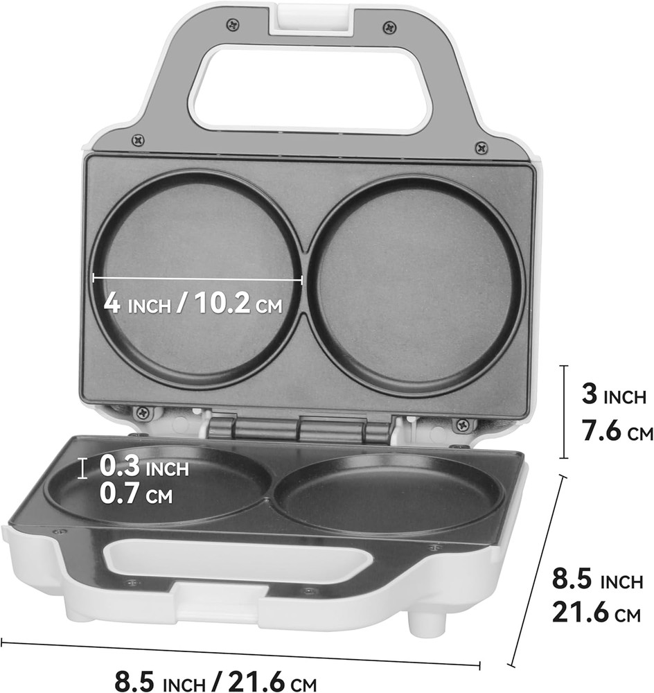 Double Mini Pancakes Maker Machine, Arepa Maker, Electric Pancake Maker Gridd...