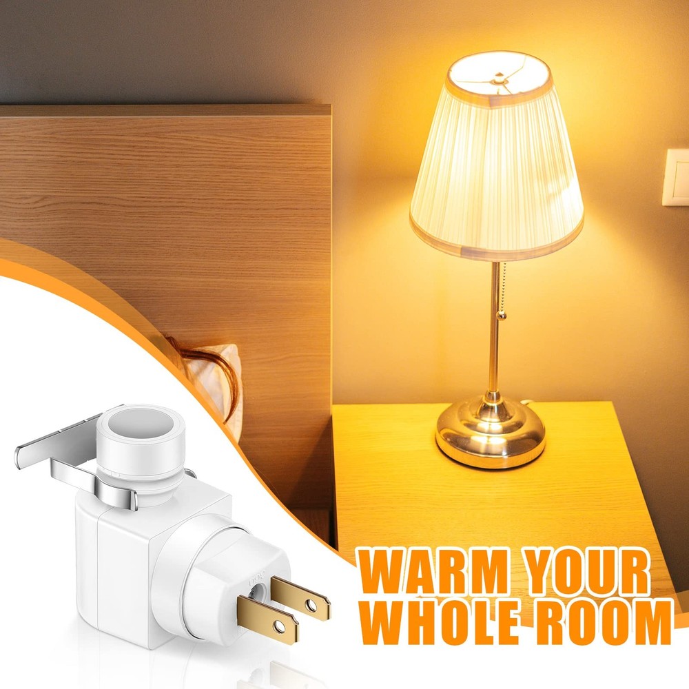 8 Sets Night Light Bases, 360° Plug in Rotating Night Light Modules with On/O...