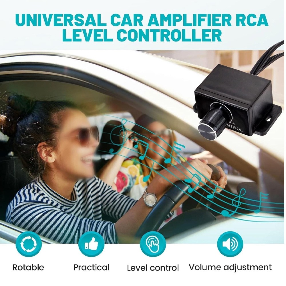2x Universal Car Audio Amplifier RCA Level Controller Bass Volume Control Knobs