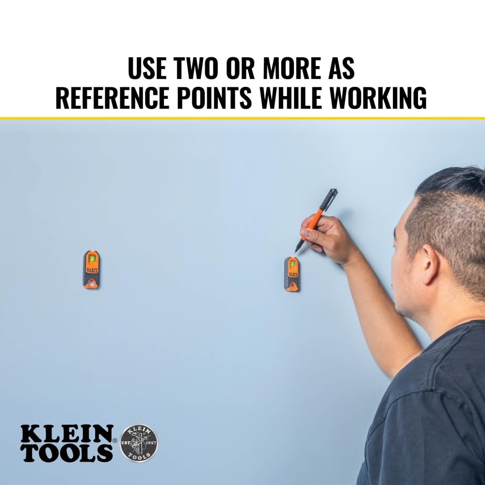 Klein Tools MSF100 Magnetic Stud Finder and Level, Compact, Single, Orange