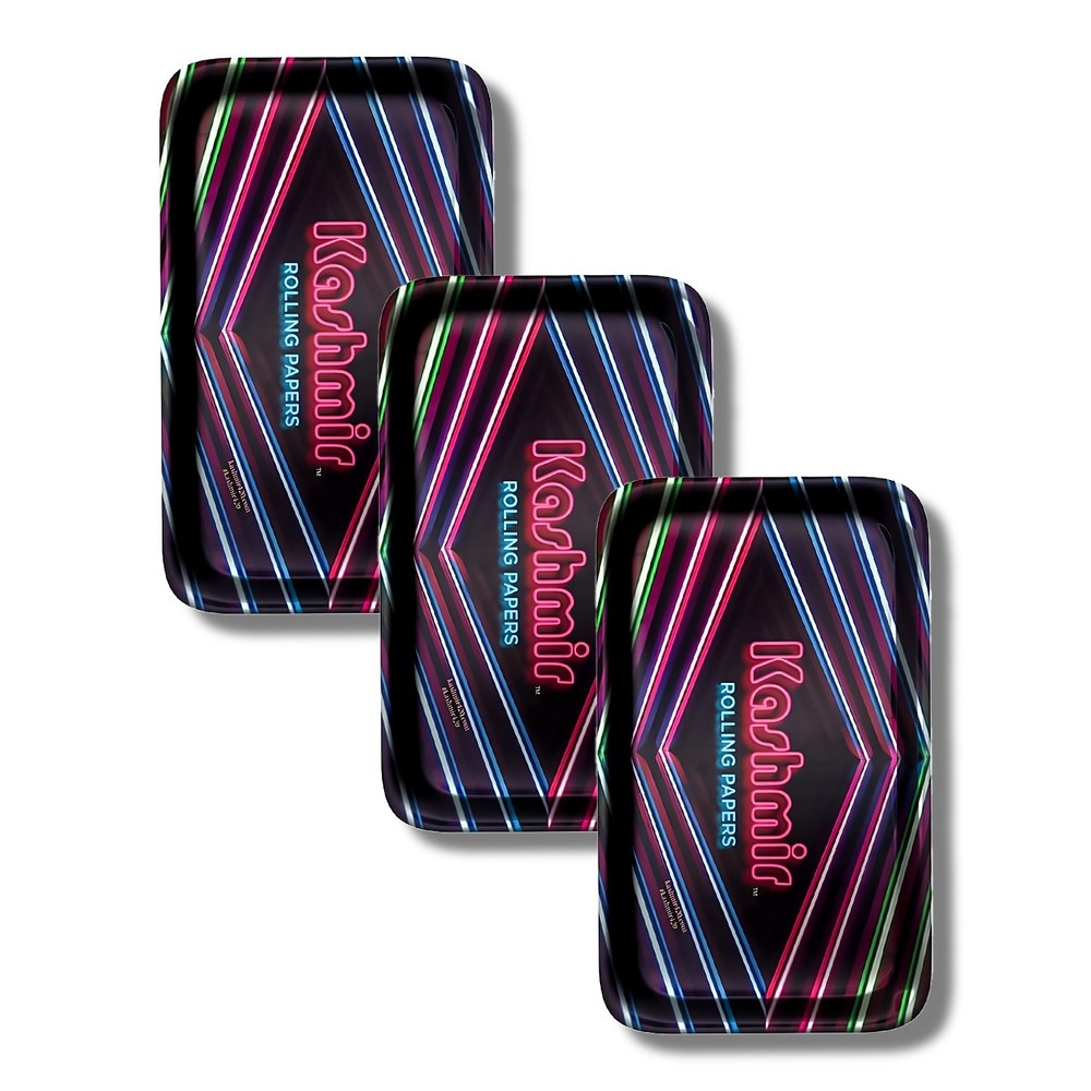 Rolling Tray x 3 Ct - 13.5" x  11" - Medium Metal Rolling Tray Bundle By Kashmir