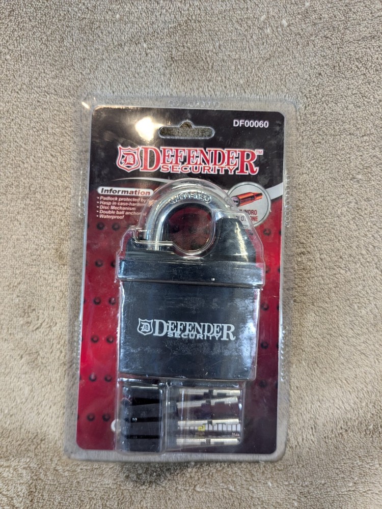 Defender Security Padlock DF00060 Weatherproof High Strength PVC Shell