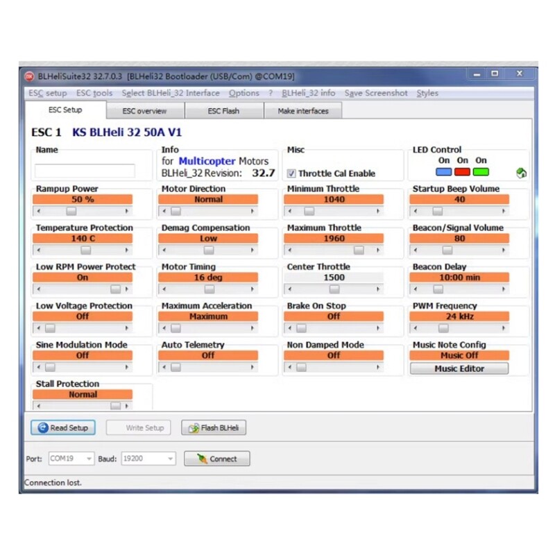 BLheli Parameters Debugger Open Source Program Programming Adapter BL-S/BL-32