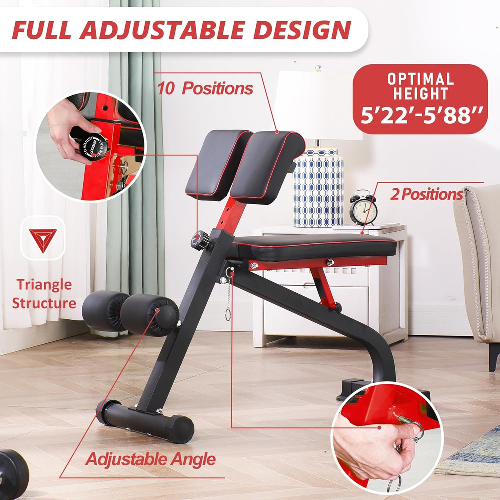 BODYRHYTHM Compact Adjustable Weight Bench for Full Body Strength Training, Ab/B