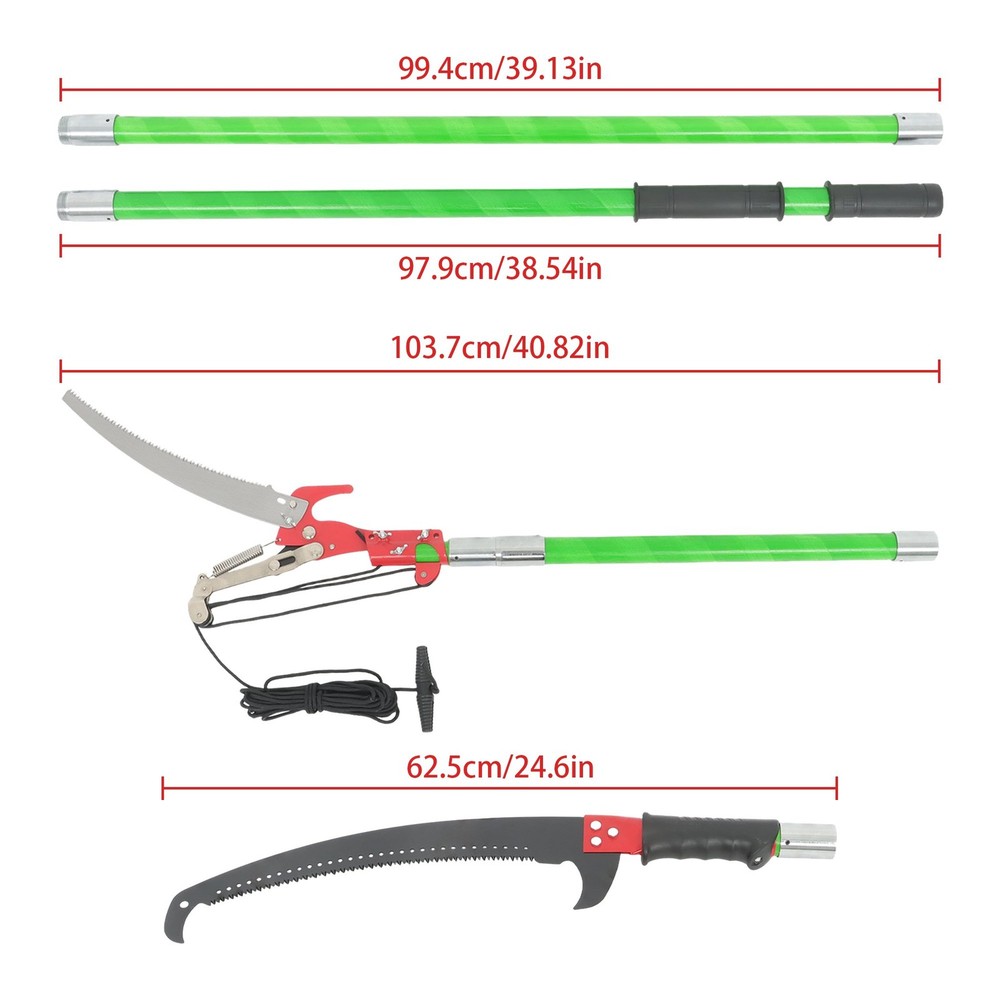 1 × Section 9 Green 30ft Pruner Saw Combination Extendable Tree Trimmers New