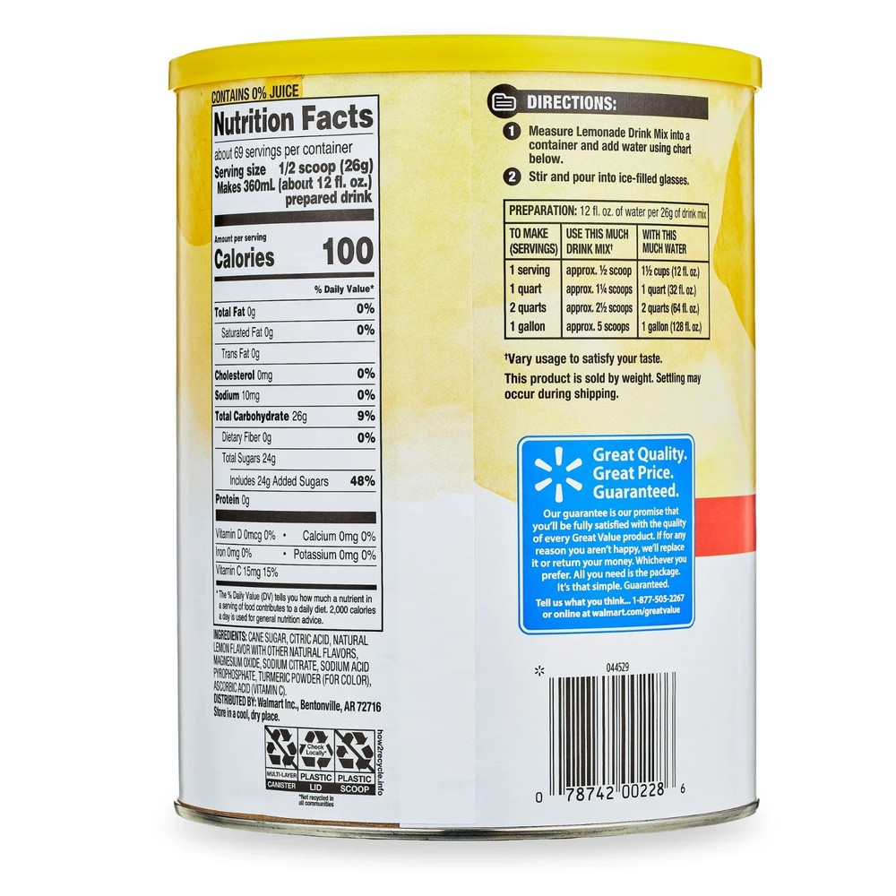 Great Value Lemonade, 26 Quart...
