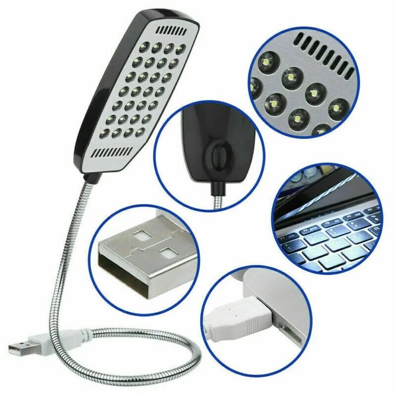 4Pcs 28LED USB Light Flexible Computer Notebook Laptop PC Desk Reading Lamp