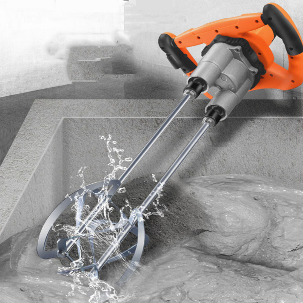 Handheld Double Pole Mixer Paint Cement Mixing Power Tools Plastering Machine