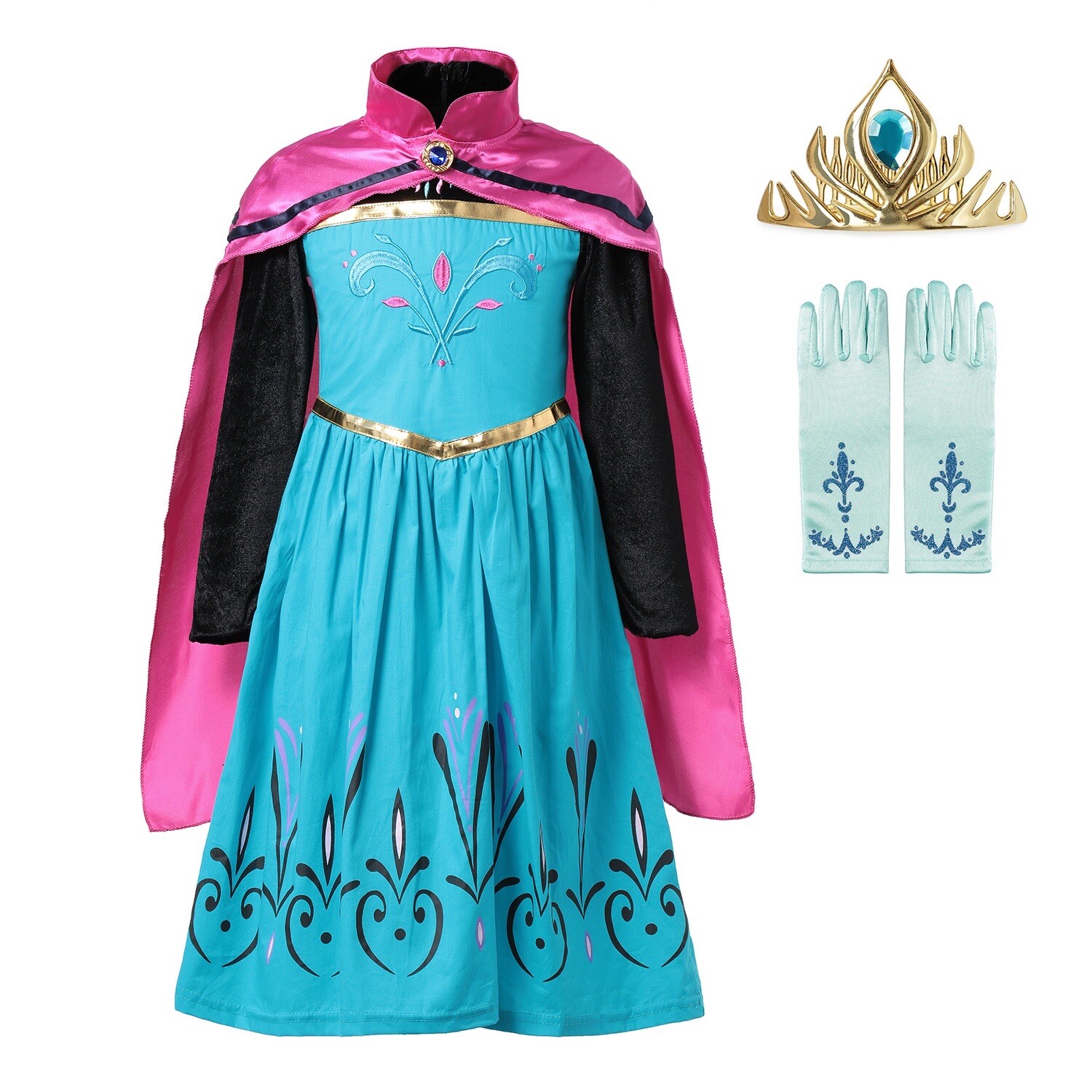 Elsa Frozen Princess Queen Coronation Dress Up Set Girls Costume Fast Shipping