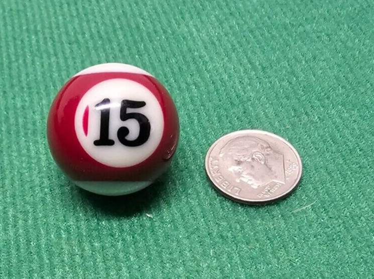 Replacement Mini Billiards Pool Ball 1" Ball Number #15 Stripe Red Tiny