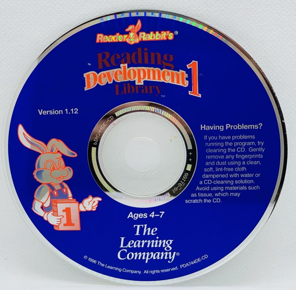 1996 Reader Rabbit's Library Development 1 PC Game Learning Interactive Win CD