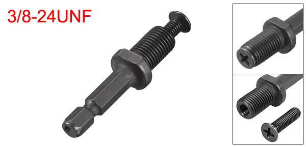3pcs Drill Chuck Adapter 3/8-24UNF Thread Keyless Drill Chuck Adapter Hex Shank