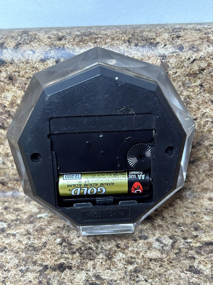 1990s Toms Snacks Desk Clock Works! Missing Battery Cover!