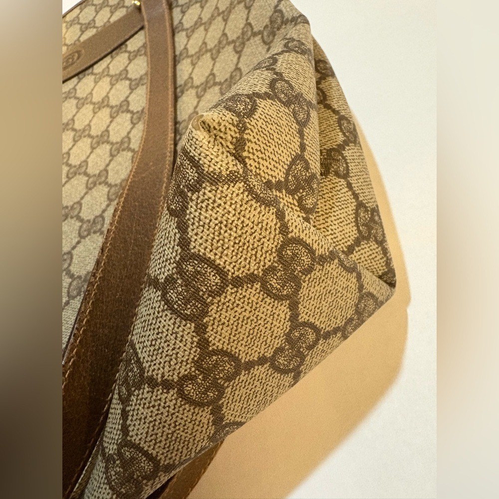 Gucci Beige and Brown Monogram Shoulder Bag