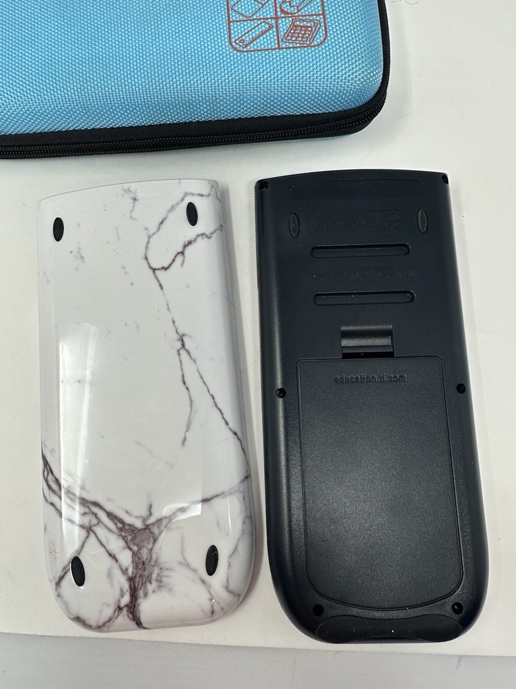 Ti84 Plus Calculator White Marble with Case & Manual