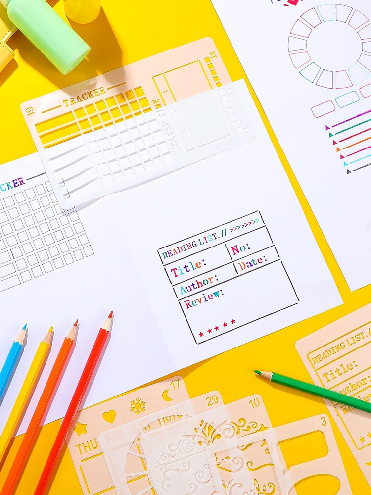 30 Pcs Journal Stencils Planner Plastic Ultimate Productivity Dot DIY Drawing Te