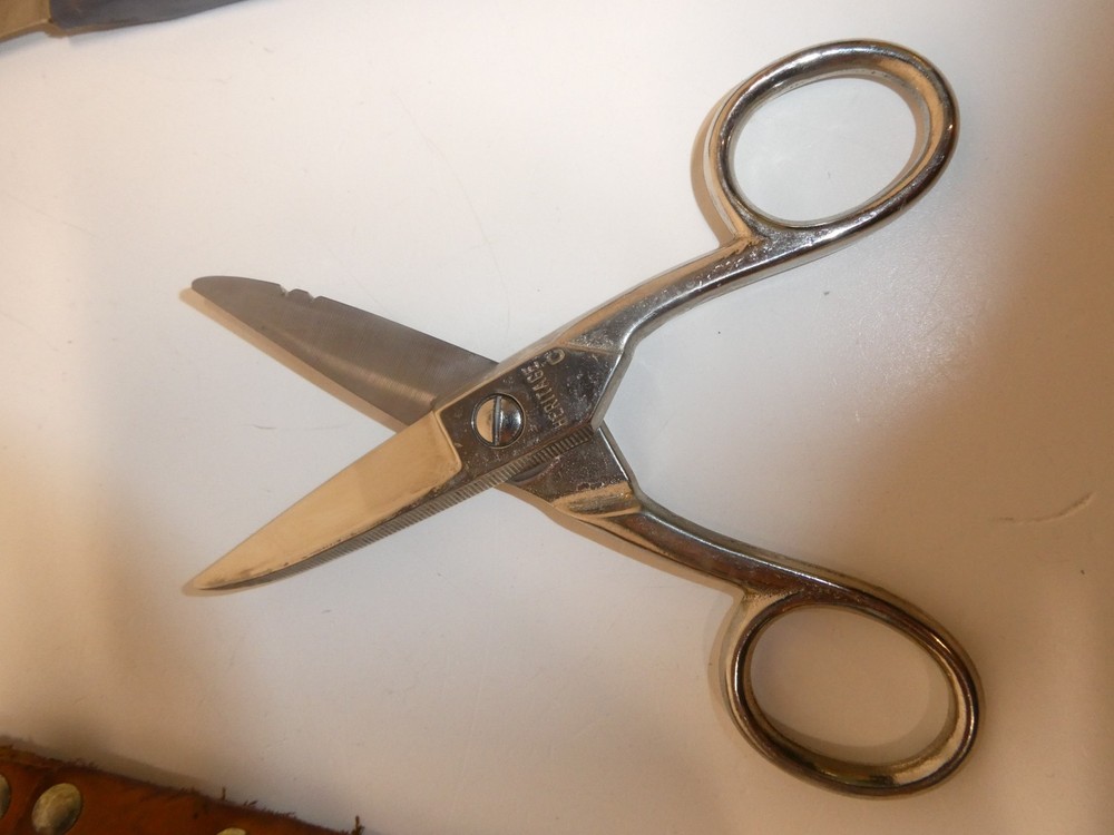VTG HERITAGE (C) TELCO/INSTALLER/NETWORKING CABLE SPLICER SCISSORS Snips Leather