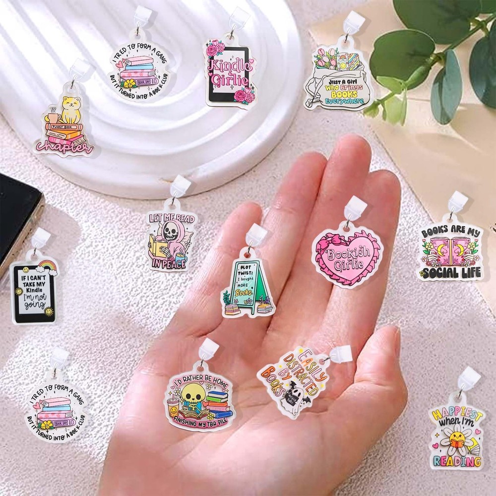 Vozekrod 11PCS Charms for E-Reader – Type C Dust Plug Accessories Small, pink