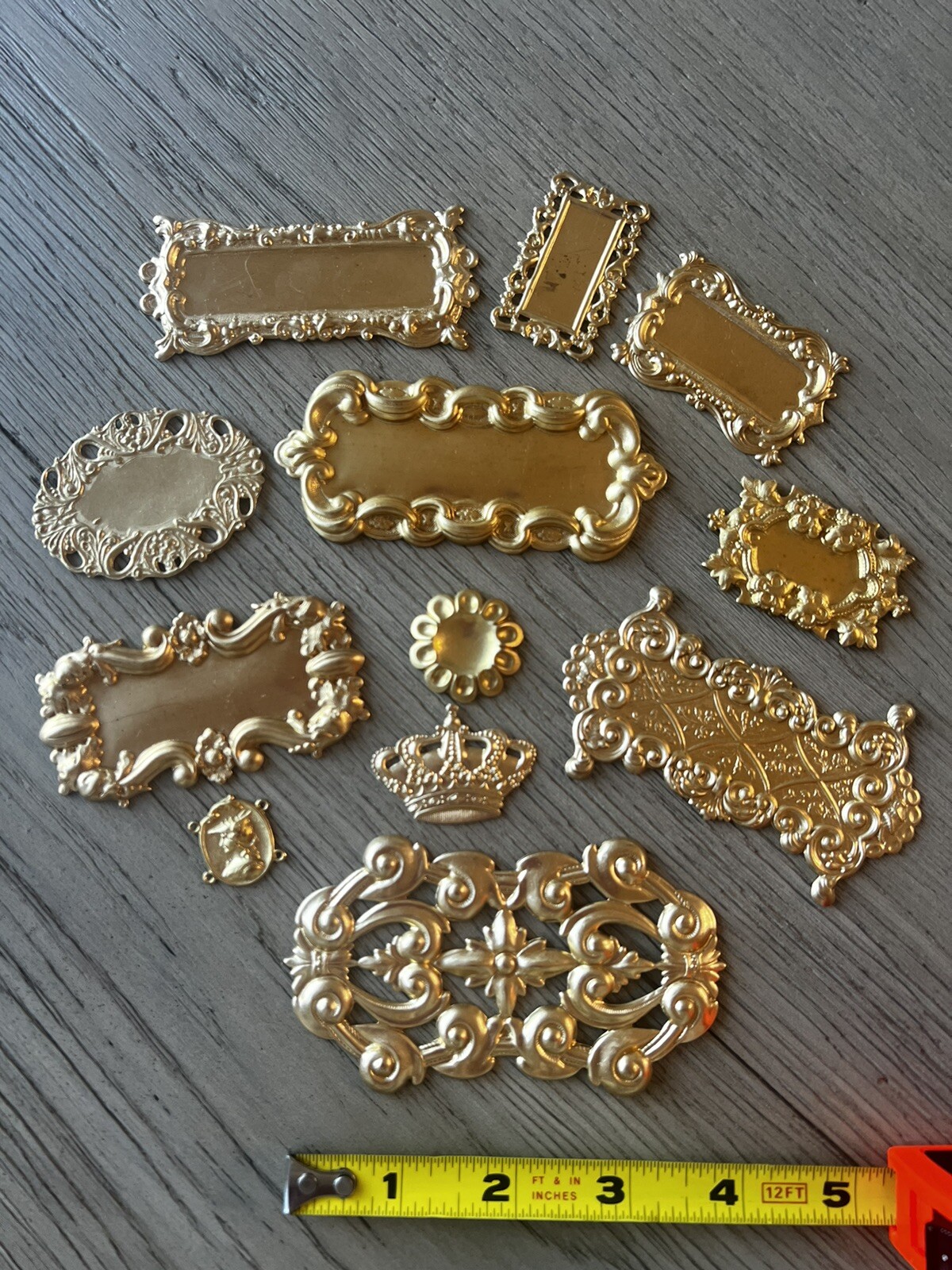 Victorian Metal Stampings/Brass Findings Assorted Lot