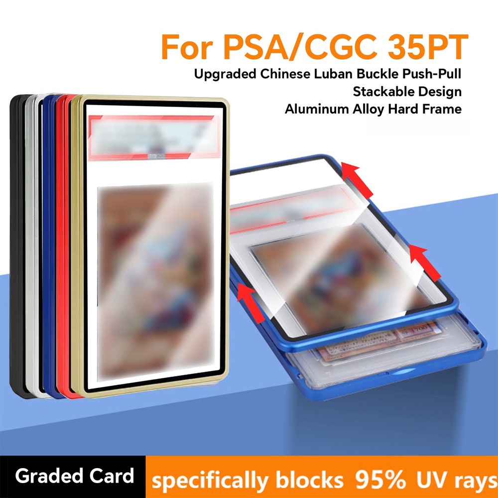 Premium Buckle Push-Pull for PSA/CGC 35PT Metal Frame Graded Card Slab Protector